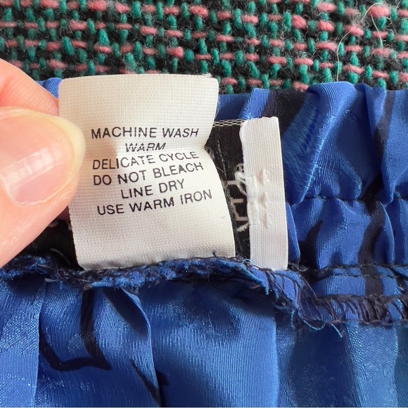 Vtg 70s 80s Andrea Gayle Blue Pleated Midi Skirt - Size Small Medium - Picture 10 of 10